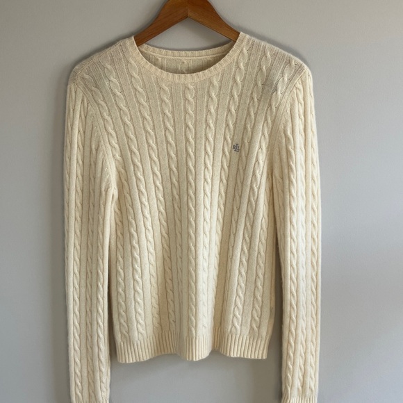 Lauren Ralph Lauren Sweaters - Lauren Ralph Lauren 100% cashmere cable knit cream sweater